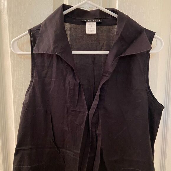 La Blanca by Rod Beattie Cover Up Shirt Dress Black Collared Women's Size Small - Picture 2 of 7